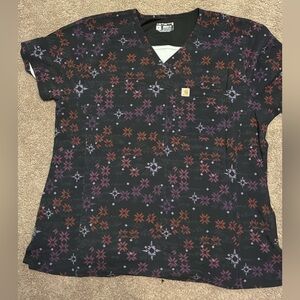 Carhartt Black and Purple Floral Top